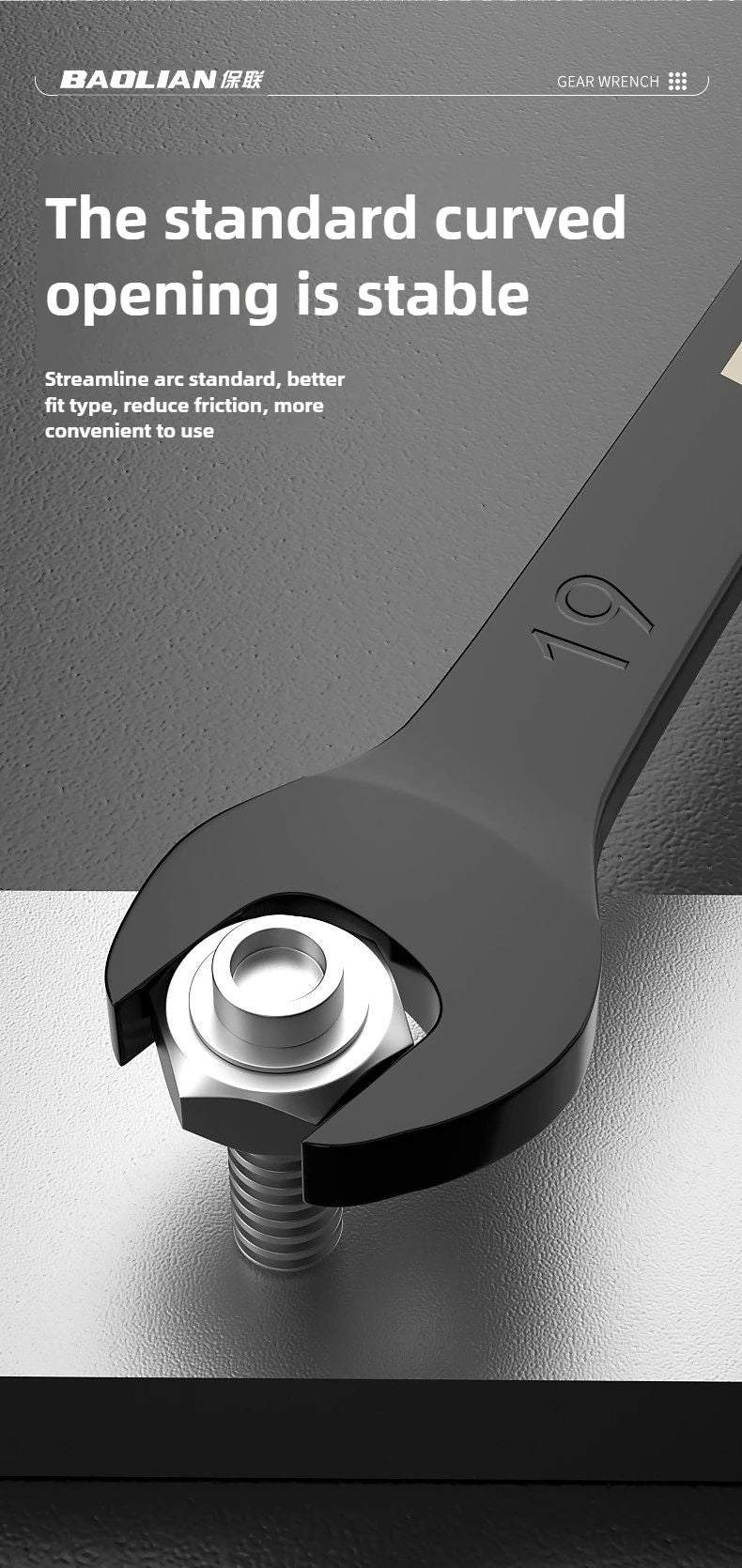 BAOLIAN Dual Directional Fast Plum Blossom Ratchet Wrench  IndustrialGrade DualUse Opening Tool 9
