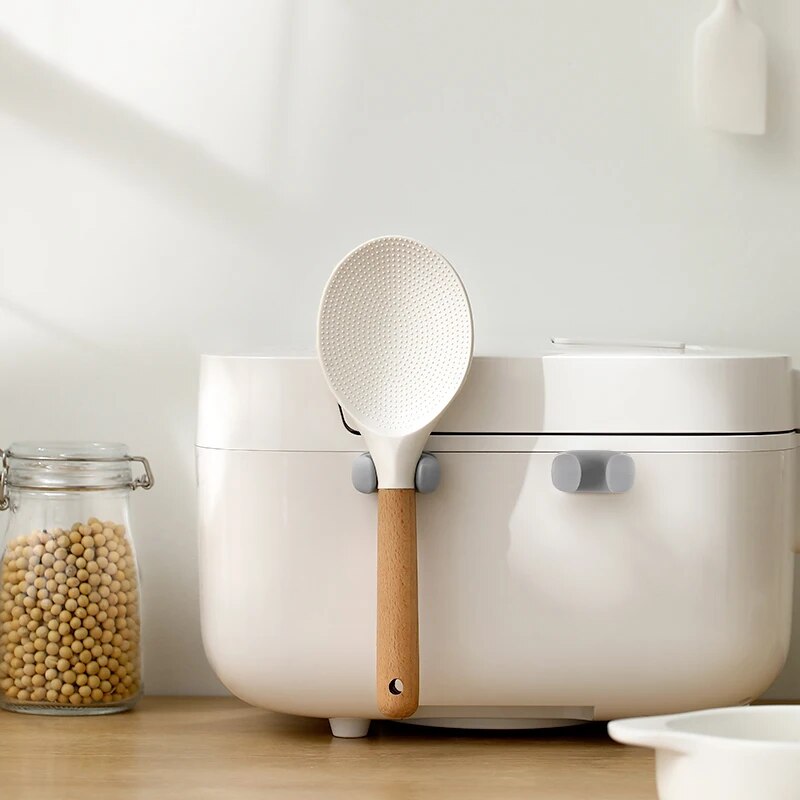 Kitchen WallMounted Cooker Spoon Shelf Rice Spoon Holder Silicone Storage Rack Convenient Placement 5