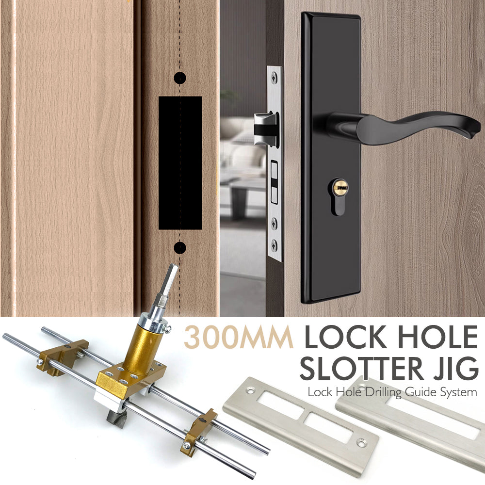 Lock Mortiser Kit, Wooden Door Lock Hole Locator, Installation Drilling Jig for Key Holes