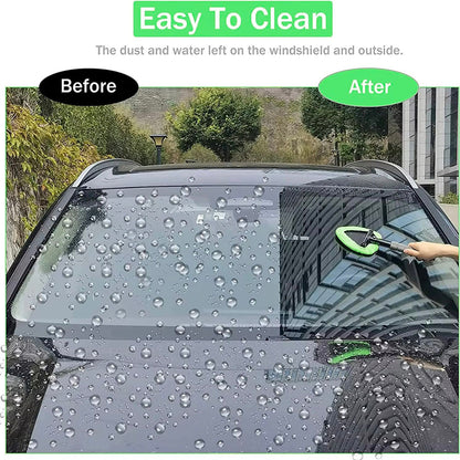 Car Window Cleaner Scraping Mist Eliminator Telescopic Window Windshield Cleaning Brush Set Microfi 2