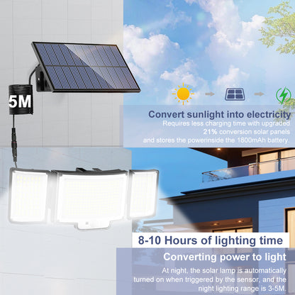 Solar Garden Lights, LED Motion Sensor Security Outdoor Lights, Waterproof Solar Powered Flood Lights