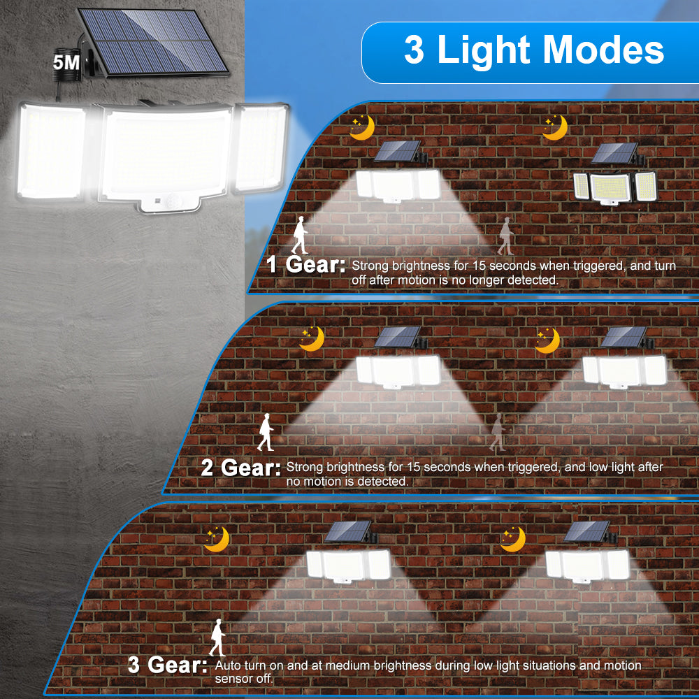 Solar Garden Lights LED Motion Sensor Security Outdoor Lights Waterproof Solar Powered Flood Lights 3