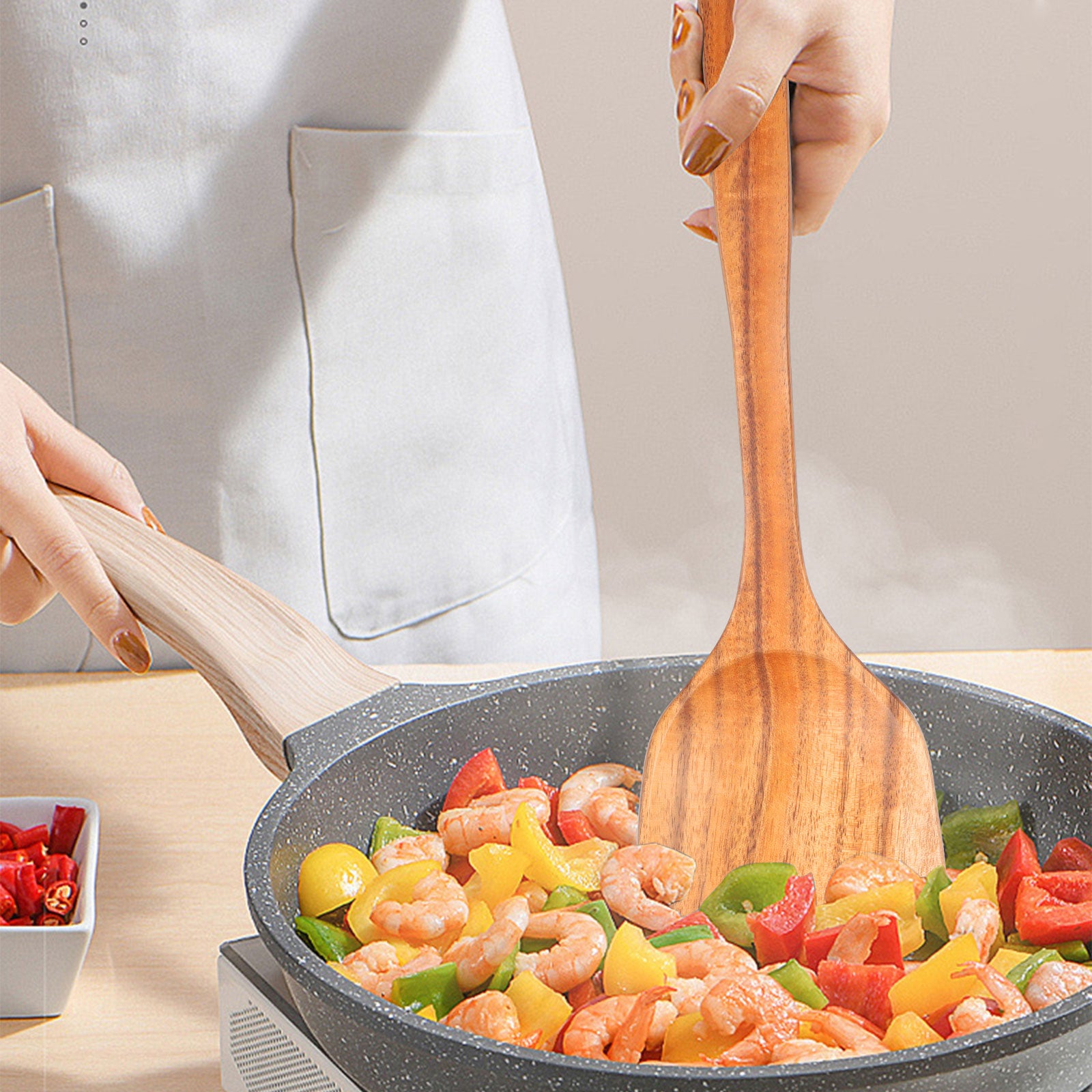 Cooking Utensils Wooden Set Wooden Spoons Soup Tools Kitchen Gift 3
