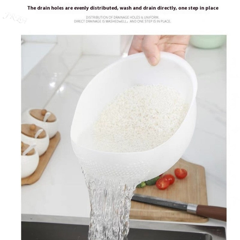 Washing Basket With Handle Plastic Colander Rice Bowl Drain Basket Fruit Bowl Kitchen Organizer 3