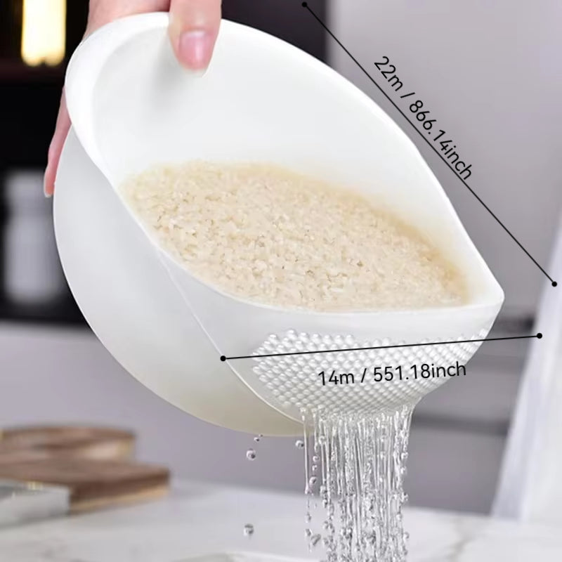 Washing Basket With Handle Plastic Colander Rice Bowl Drain Basket Fruit Bowl Kitchen Organizer 5