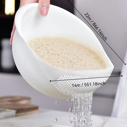 Washing Basket With Handle Plastic Colander Rice Bowl Drain Basket Fruit Bowl Kitchen Organizer 5