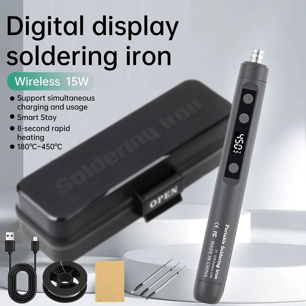 5V 15W USB Intelligent Electric Soldering Iron with Adjustable Temperature – Fast Heating Portable Welding Tool