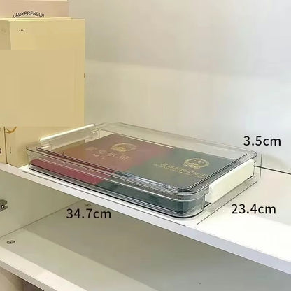 Transparent Acrylic Desktop Paper Storage Box Document Organizer Dust Proof Household Card Holder C 5