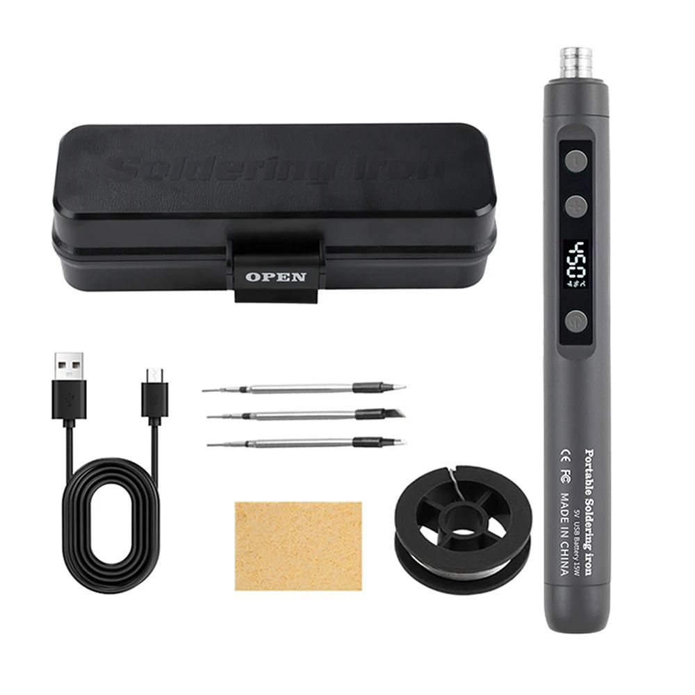 5V 15W USB Intelligent Electric Soldering Iron With Adjustable Temperature  Fast Heating Portable W 9