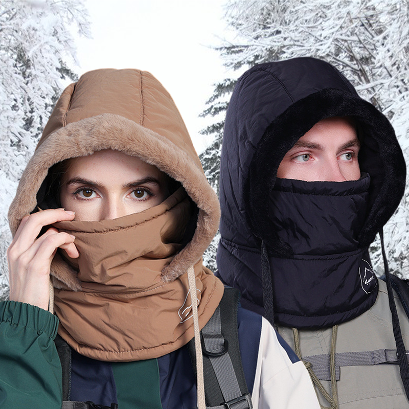 Breathable Women's Winter Balaclava Hat With Warm Neck Scarf And Face Mask For Sports