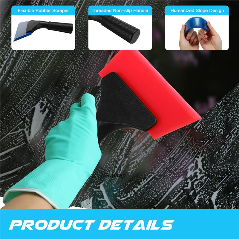 Windshield Mirror Shower Scraper Auto Glass Cleaning Silicone Squeegee 4