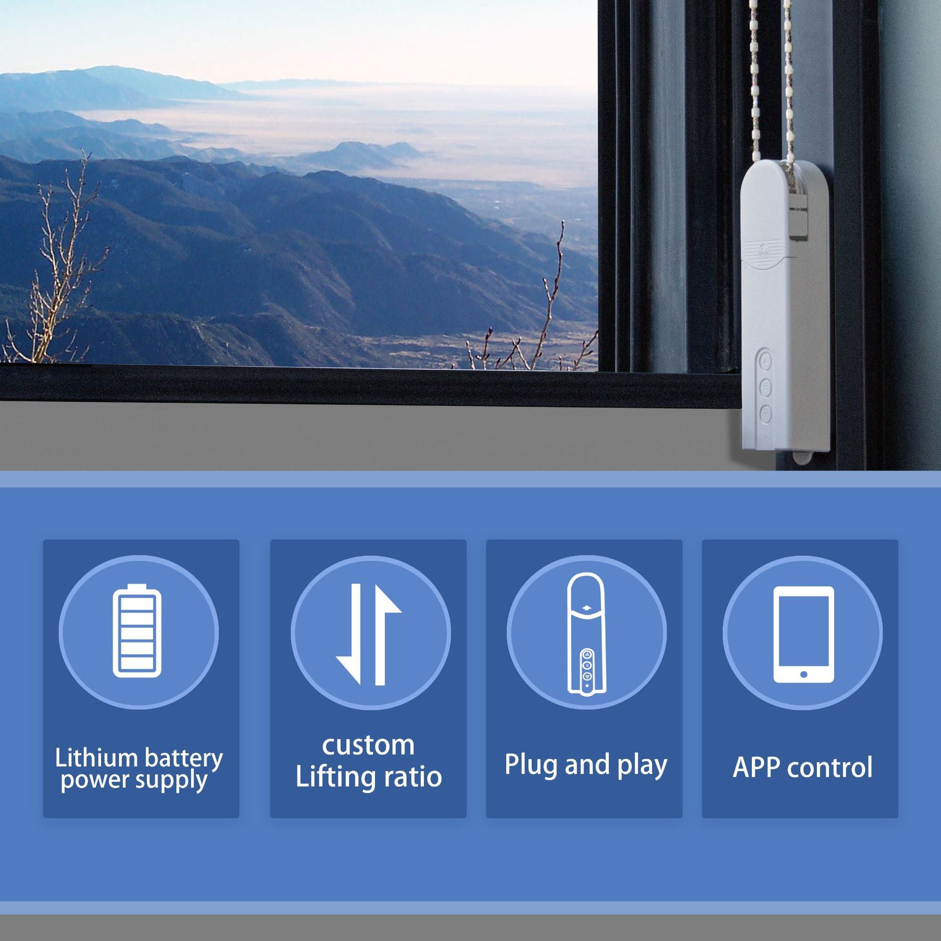Smart Home Electric Curtains With Bluetooth Remote Control Electric Automatic Curtain Motor Opener 5