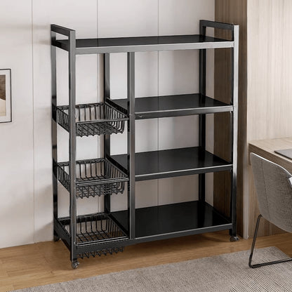 Multi Purpose Rolling Storage Rack Space Saving Shelf For Kitchen Living Room Office High Strength  2