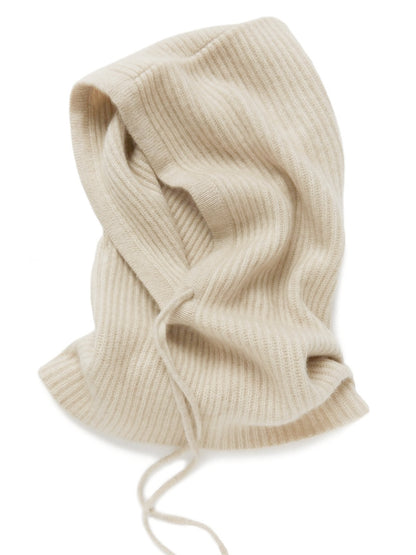 Soft Warm Wool Knitted Balaclava Hat For Women Cashmere Hooded Drawstring Ski Bonnet Neck Protect F 5