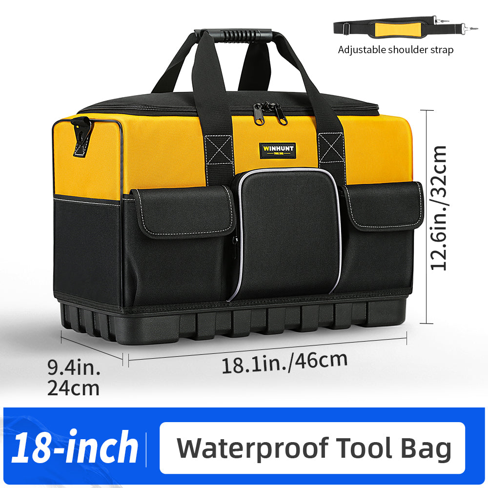 Durable Polyester HeavyDuty Tool Bag With Wide Mouth  Waterproof Base Adjustable Shoulder Strap 7