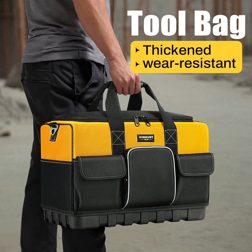 Durable Polyester HeavyDuty Tool Bag With Wide Mouth  Waterproof Base Adjustable Shoulder Strap 5