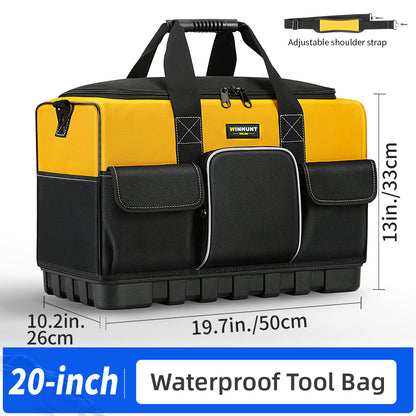 Durable Polyester HeavyDuty Tool Bag With Wide Mouth  Waterproof Base Adjustable Shoulder Strap 8
