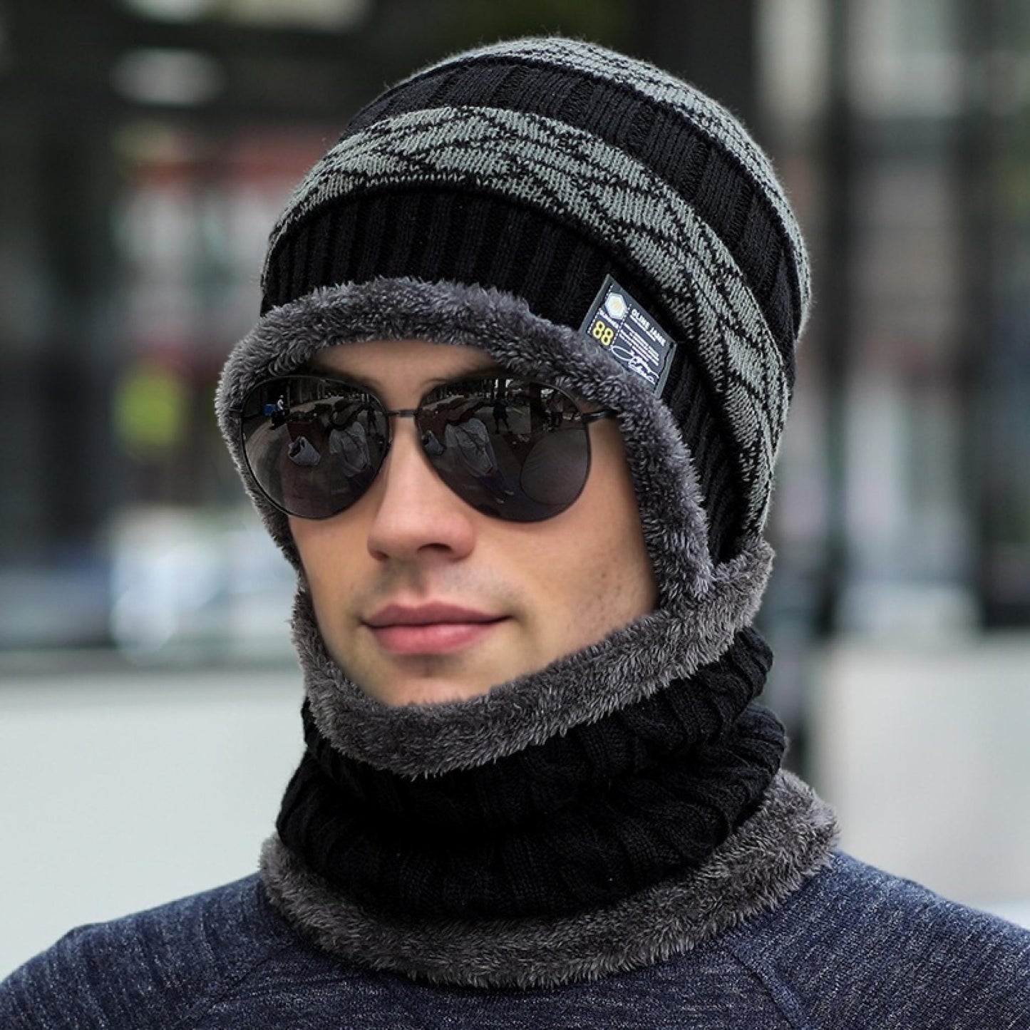 Stylish Winter Hats For Men And Women Knitted Beanie Cap Plush Fur Lining Warm Thick Hot Sale 9