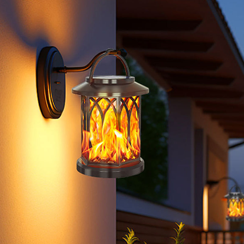 Outdoor Solar Flame Lamp, Dancing Flame Solar Lantern, High-power Street Lamp for Courtyard Lights