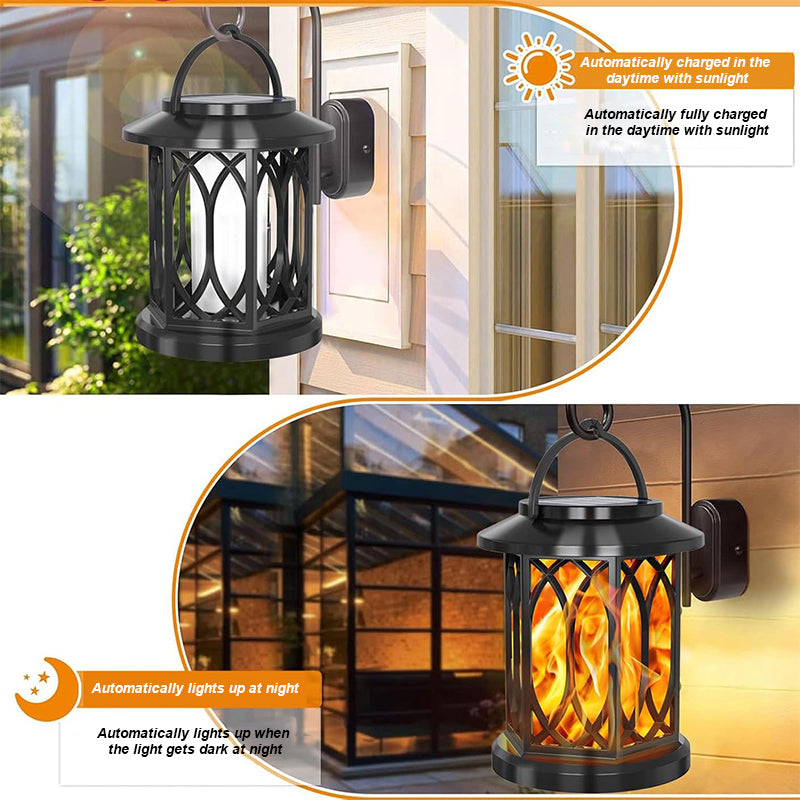 Outdoor Solar Flame Lamp Dancing Flame Solar Lantern Highpower Street Lamp For Courtyard Lights 1