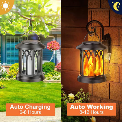 Outdoor Solar Flame Lamp Dancing Flame Solar Lantern Highpower Street Lamp For Courtyard Lights 2