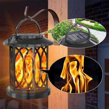 Outdoor Solar Flame Lamp Dancing Flame Solar Lantern Highpower Street Lamp For Courtyard Lights 3