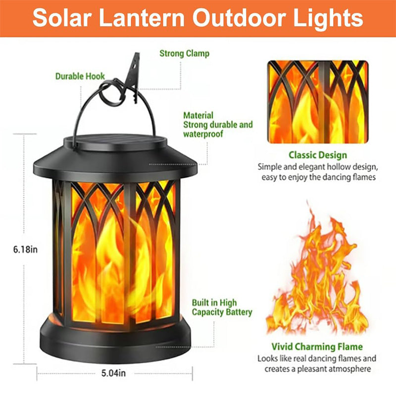Outdoor Solar Flame Lamp Dancing Flame Solar Lantern Highpower Street Lamp For Courtyard Lights 5