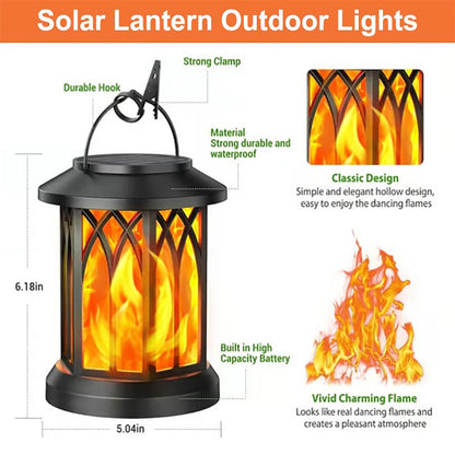 Outdoor Solar Flame Lamp Dancing Flame Solar Lantern Highpower Street Lamp For Courtyard Lights 5