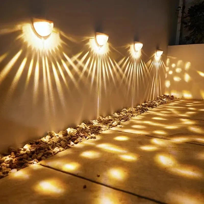 LED Solar Lights Outdoor, Pack Waterproof Solar Fence Lamp, Garden Energy Wall Lamps