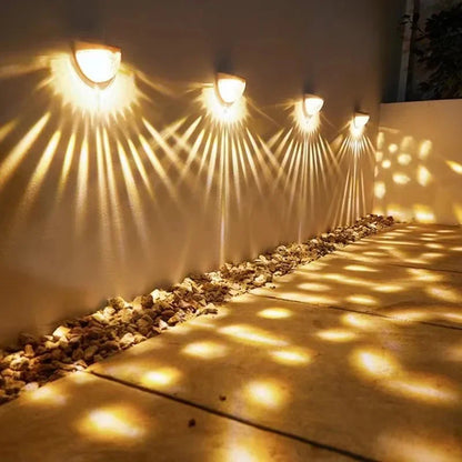 LED Solar Lights Outdoor, Pack Waterproof Solar Fence Lamp, Garden Energy Wall Lamps