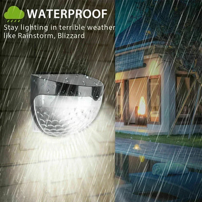 LED Solar Lights Outdoor Pack Waterproof Solar Fence Lamp Garden Energy Wall Lamps 1