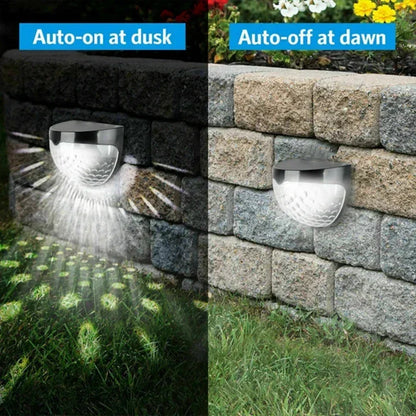 LED Solar Lights Outdoor Pack Waterproof Solar Fence Lamp Garden Energy Wall Lamps 2