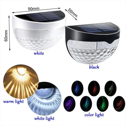 LED Solar Lights Outdoor Pack Waterproof Solar Fence Lamp Garden Energy Wall Lamps 3