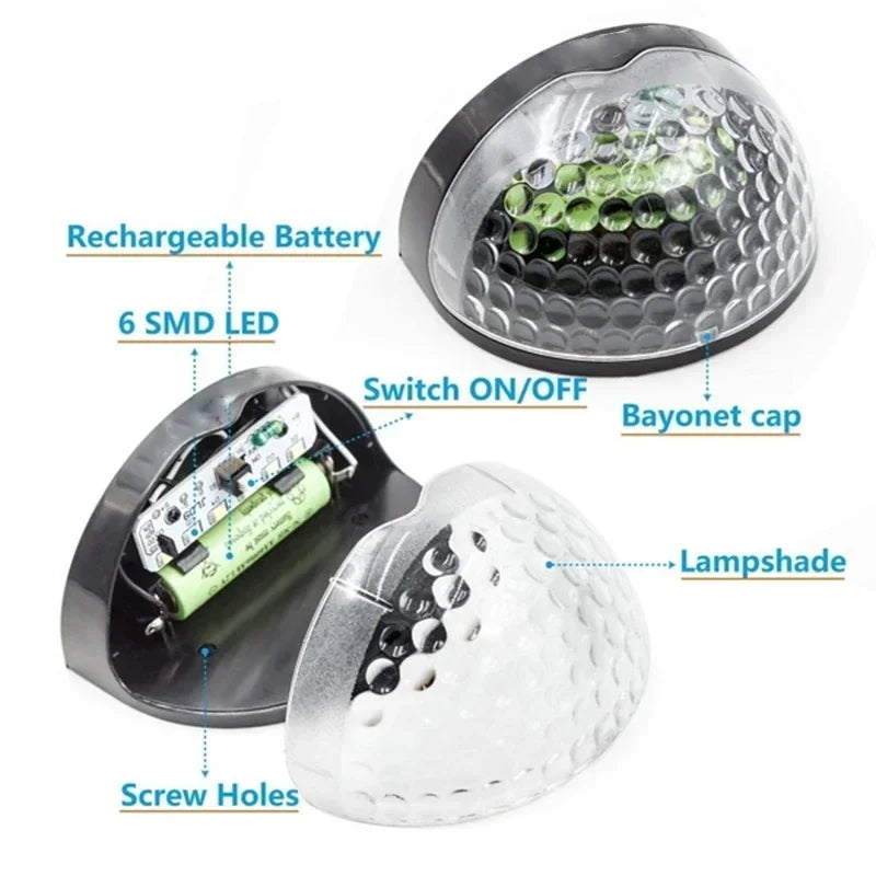 LED Solar Lights Outdoor Pack Waterproof Solar Fence Lamp Garden Energy Wall Lamps 4