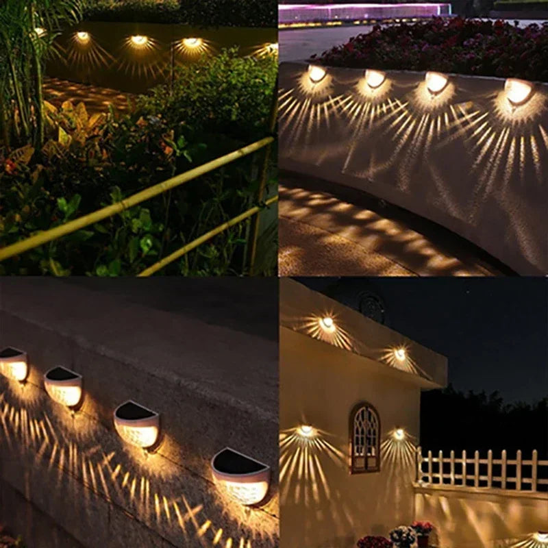 LED Solar Lights Outdoor Pack Waterproof Solar Fence Lamp Garden Energy Wall Lamps 5