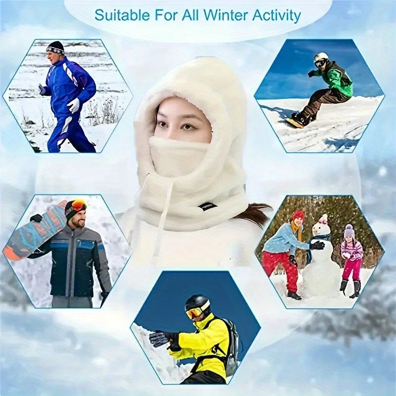 Lightweight Winter Plush Cap with Elastic Drawstring for Skiing and Outdoor Activities