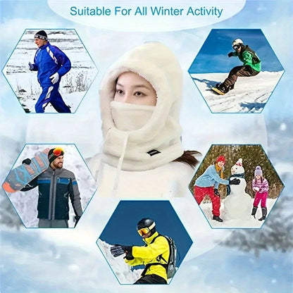 Lightweight Winter Plush Cap with Elastic Drawstring for Skiing and Outdoor Activities