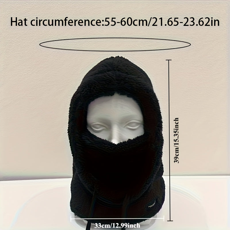 Lightweight Winter Plush Cap with Elastic Drawstring for Skiing and Outdoor Activities