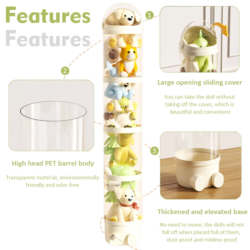 Doll Storage Box For Toys Organization Plush Toy Storage Tube Transparent Plastic Stuffed Storage B 2