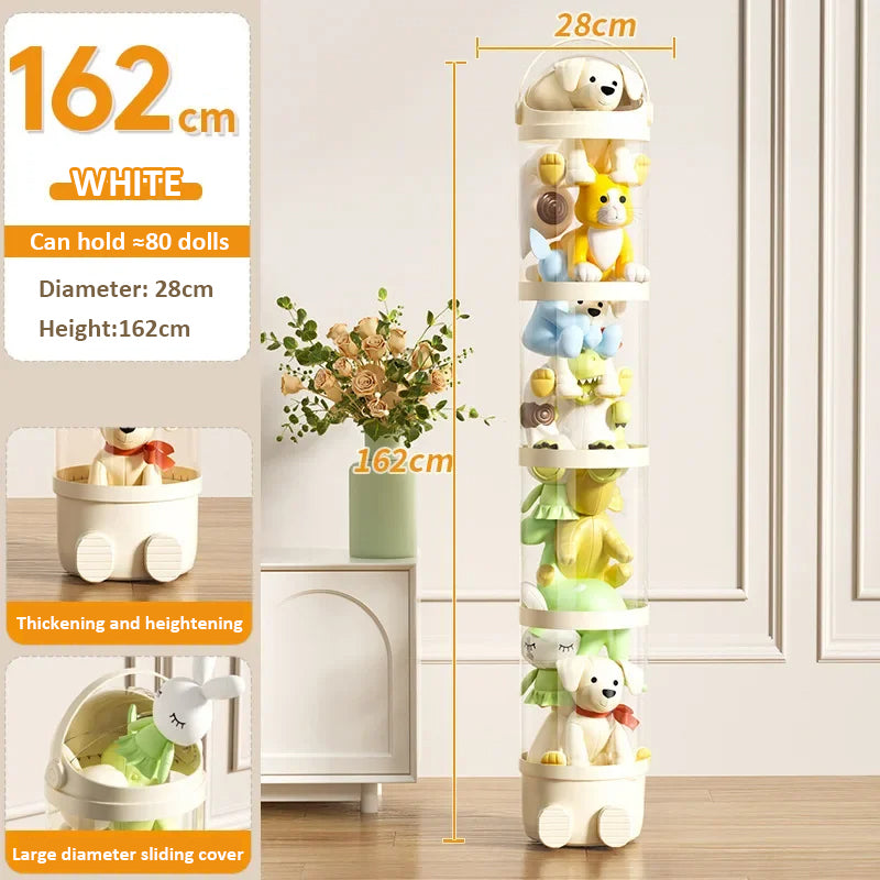 Doll Storage Box For Toys Organization Plush Toy Storage Tube Transparent Plastic Stuffed Storage B 6