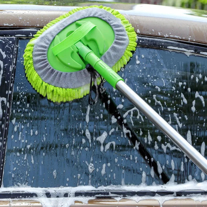 ThreeSection Telescopic Car Wash Mop Rotating Cleaning Brush For Roof And Window Maintenance 1