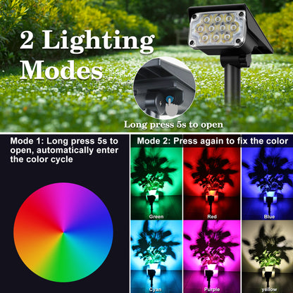 Solar Lamp Solar Power Light Adjustable Light Temperature Super Bright Solar Spotlight For Gardens 5