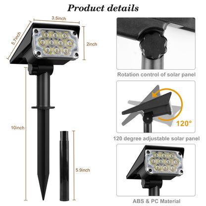 Solar Lamp Solar Power Light Adjustable Light Temperature Super Bright Solar Spotlight For Gardens 9