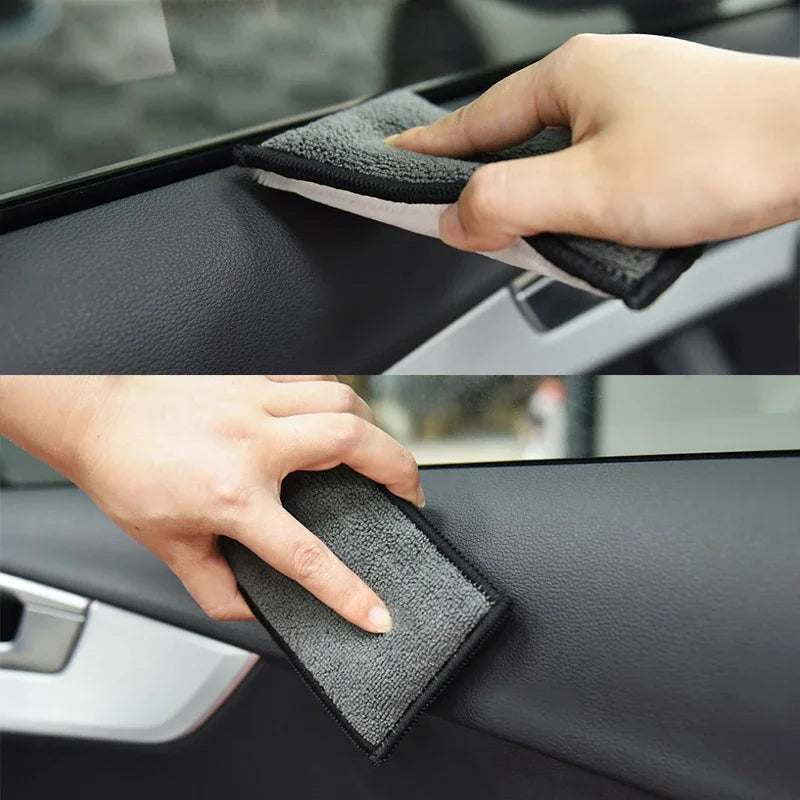Microfiber Towel For Car Leather Cleaning Soft Double Side Scrubbing Sponge Auto Detailing Wax Spon 1