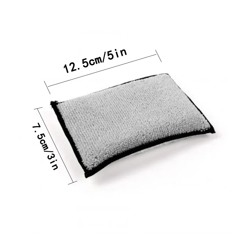 Microfiber Towel For Car Leather Cleaning Soft Double Side Scrubbing Sponge Auto Detailing Wax Spon 2