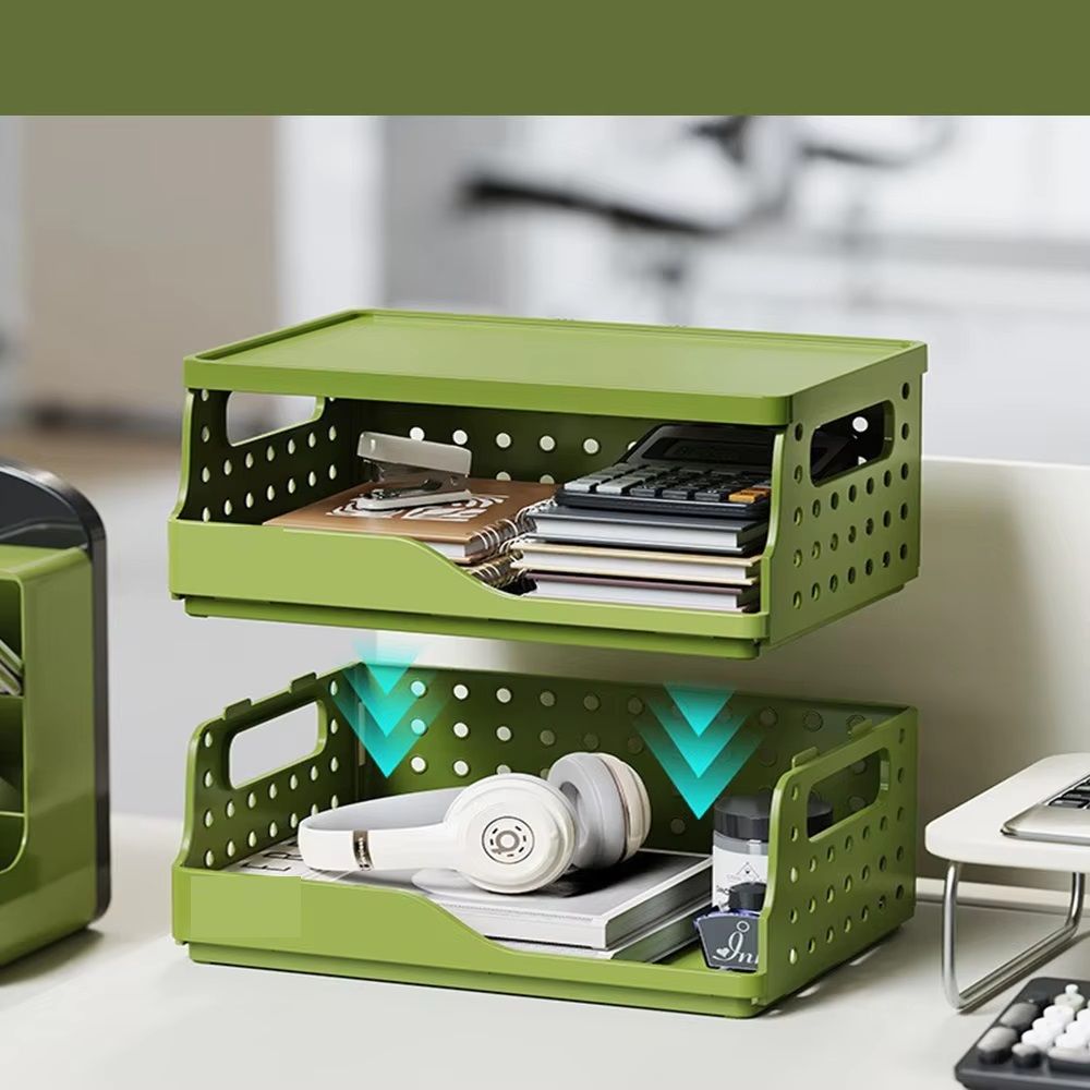 DIY Foldable Desktop Bookshelf Storage Box, Pegboard Notebook Organizer Rack, Office File Holder Desk Organizer