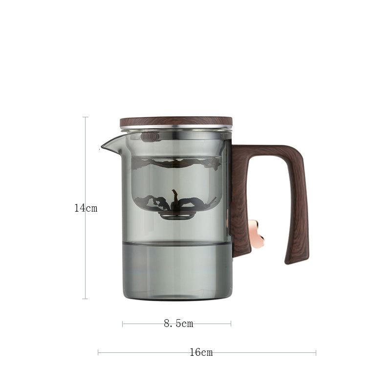 New Tea Pot With Magnetic Switch Glass Wood Handle Tea Separation 8