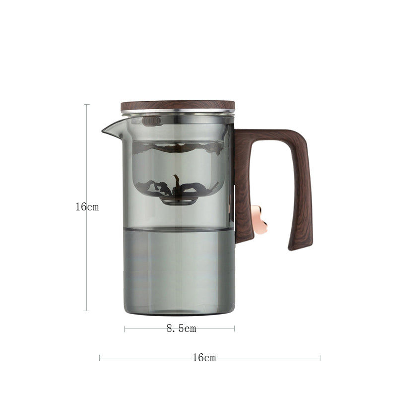 New Tea Pot With Magnetic Switch Glass Wood Handle Tea Separation 9