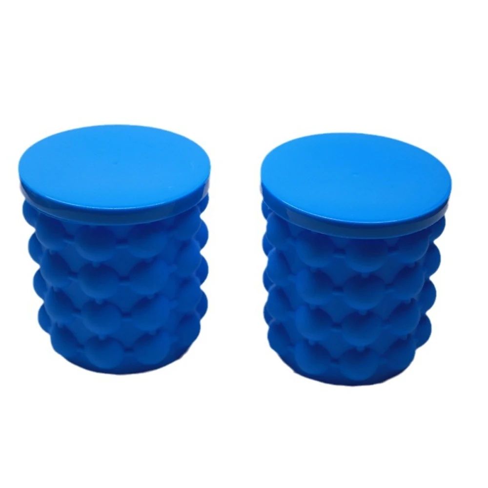 Premium Portable Silicone Ice Bucket  Large Ice Cube Mold  2in1 Ice Cube Maker For Whiskey Beer  Co 7