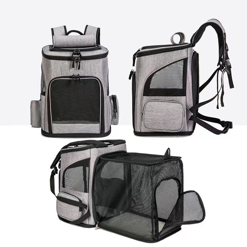 Breathable Pet Cat Carrier Backpack Foldable Pet Carrier Transport Travel Bag Expandable Capacity C 2